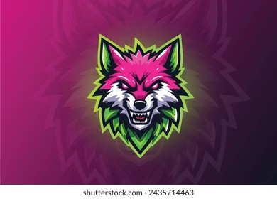 Mutated Wolf Mascot Illustration.  A powerful and otherworldly wolf illustration.