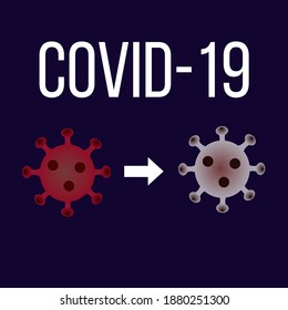 Mutation of the coronavirus Covid19. Vector illustration for the banner. Poster for the hospital. The pandemic of SARS coronavirus