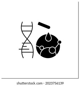 Mutation Gene Glyph Icon. Artificial Mutation Process. Adding New Materials To DNA. Gene Change. New Research.Genetically Modified Organism.Filled Flat Sign. Isolated Silhouette Vector Illustration