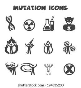 mutation icons, mono vector symbols