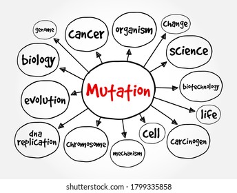 Mutation mind map, concept for presentations and reports