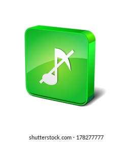 Mute 3d Rounded Corner Green Vector Icon Button