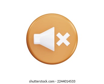 Mute with 3d vector icon cartoon minimal style