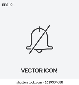 Mute Alarm, Notification vector icon illustration. Ui/Ux. Premium quality. 