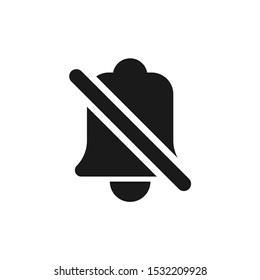 Mute bell notification black icon design vector