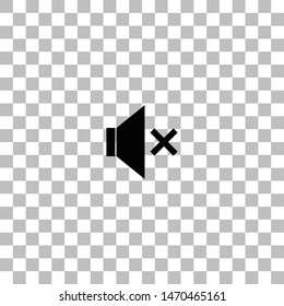 Mute. Black flat icon on a transparent background. Pictogram for your project