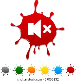 Mute  blot icon. Vector illustration.