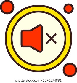 Mute Button Filled Style Icon Design