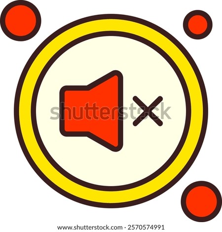 Mute Button Filled Style Icon Design