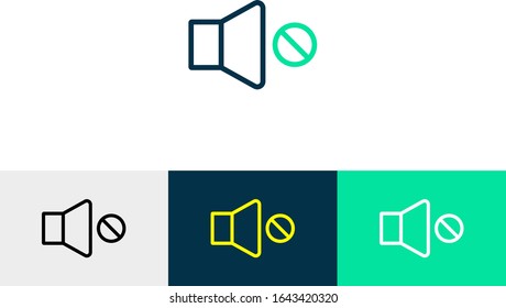 mute button line art icon vector