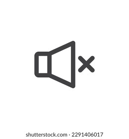 Icono de la línea del botón Silenciar. signo de estilo lineal para concepto móvil y diseño web. Icono de vector de contorno de botón de modo silencioso. Símbolo, ilustración del logotipo. Gráficos vectoriales