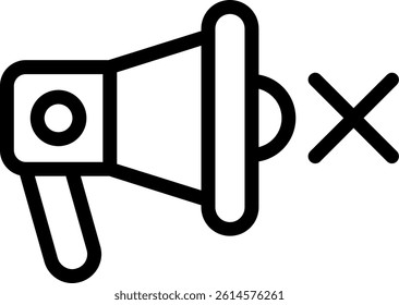 Mute Button Line Vector Icon Design