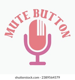 Retro-T-Shirt-Design mit Mute-Taste