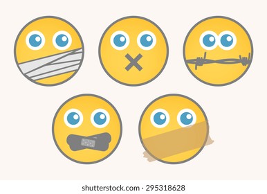 Mute - Cartoon Smiley Set