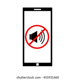 Mute Cell Phone Sign Symbol Stock Vector (Royalty Free) 455931460 ...