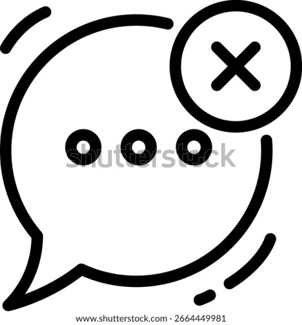Mute Chat Message Icon in Outline Style