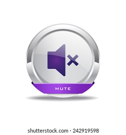 Mute Circular Purple Vector Web Button Icon