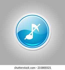 Mute Circular Vector Blue Web Icon Button