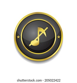 Mute Circular Vector Golden Black Web Icon Button