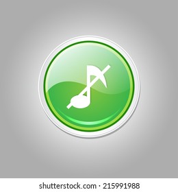 Mute Circular Vector Green Web Icon Button