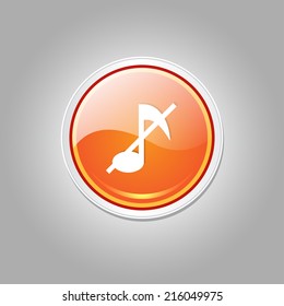 Mute Circular Vector Orange Web Icon Button