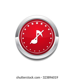 Mute Circular Vector Red Web Icon Button