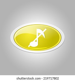 Mute Circular Vector Yellow Web Icon Button