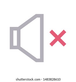 mute colour line vector icon