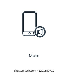 Mute concept line icon. Linear Mute concept outline symbol design. This simple element illustration can be used for web and mobile UI/UX.