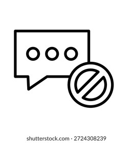 Mute Conversations Outline Icon Vector Illustration