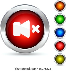 Mute detailed button. Vector illustration.