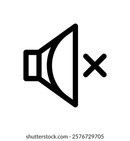 Mute. Editable stroke vector icon.