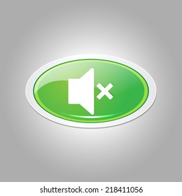 Mute Elliptical Green Vector Web Button Icon
