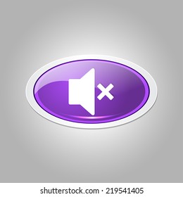 Mute Elliptical Purple Vector Web Button Icon