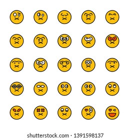mute emoticon icons yellow face