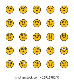 mute emoticon icons yellow face