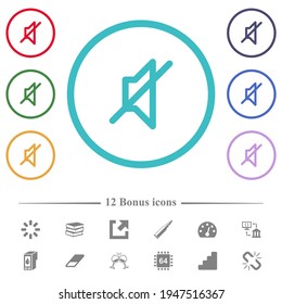 Silenciar los iconos de color plano en contornos de forma circular. 12 íconos adicionales incluidos.