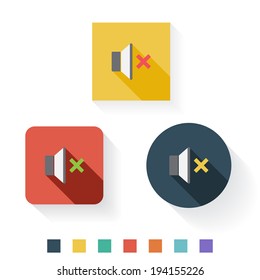 Mute Flat Icon Design