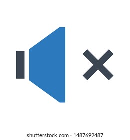 mute glyph colour vector icon