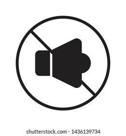 mute glyph flat vector icon