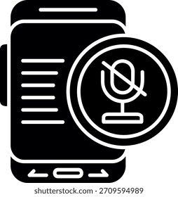 Silenciar diseño de icono de estilo de glifo