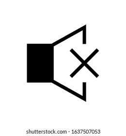 mute glyph vector icon - ui icon vector