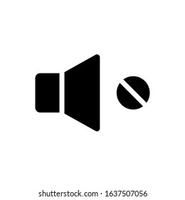 mute glyph vector icon - ui icon vector