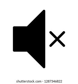 mute glyphs vector icon