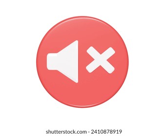 Mute icon 3d render illustration