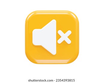 Mute icon 3d rendering illustration