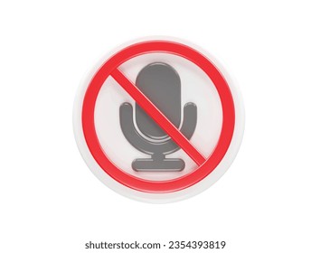 Mute icon 3d rendering illustration