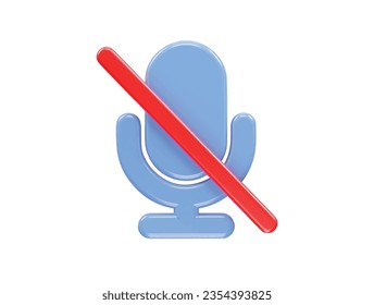 Mute icon 3d rendering illustration
