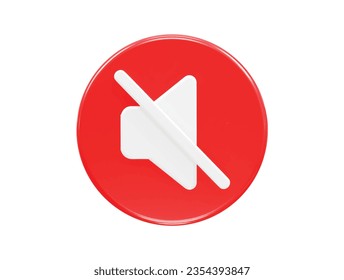 Mute icon 3d rendering illustration