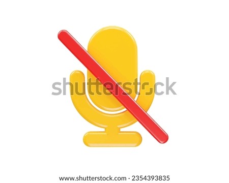 Mute icon 3d rendering illustration